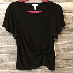 Black Leith Dress Top with Knot Detail